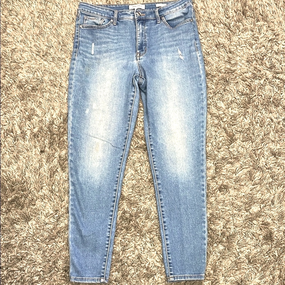 Nine West High Rise Perfect Skinny Jeans with Distressed Details